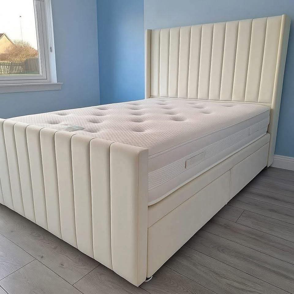 penel bed in cream plush colour