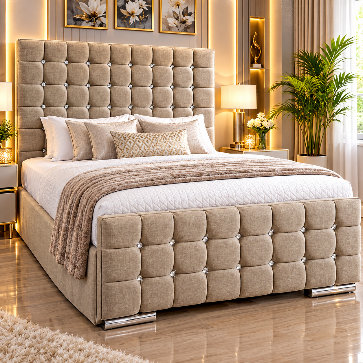 Cubed bed available in cream colour 