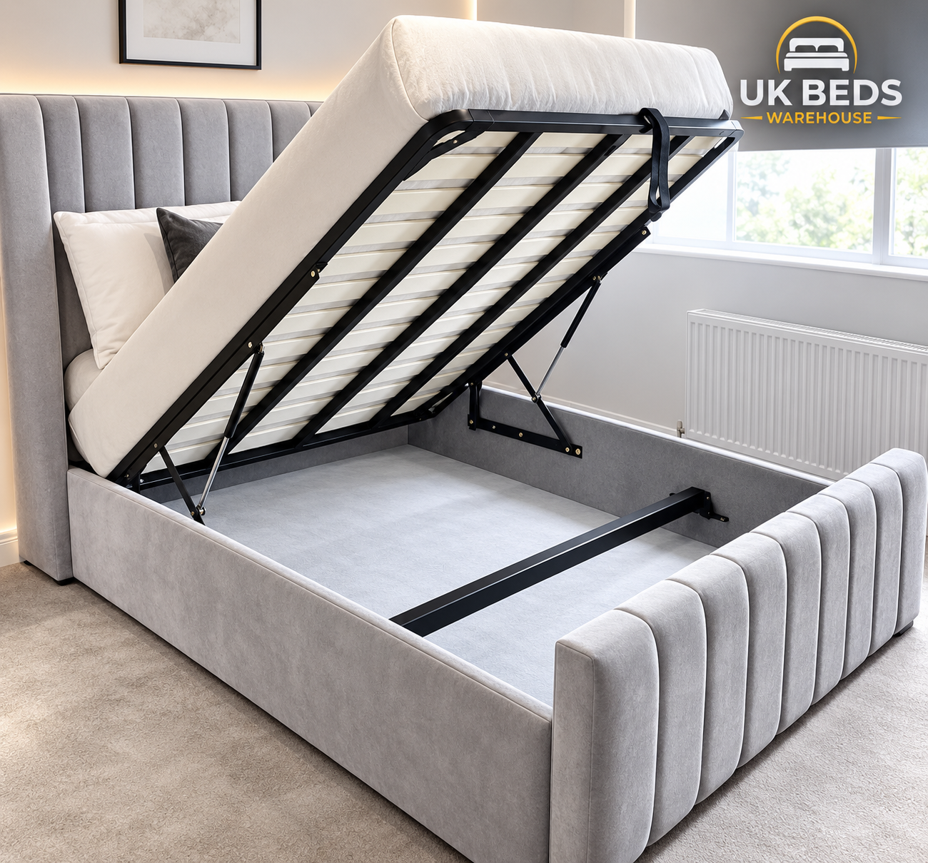 Lift up storage bed Ottoman storage bed