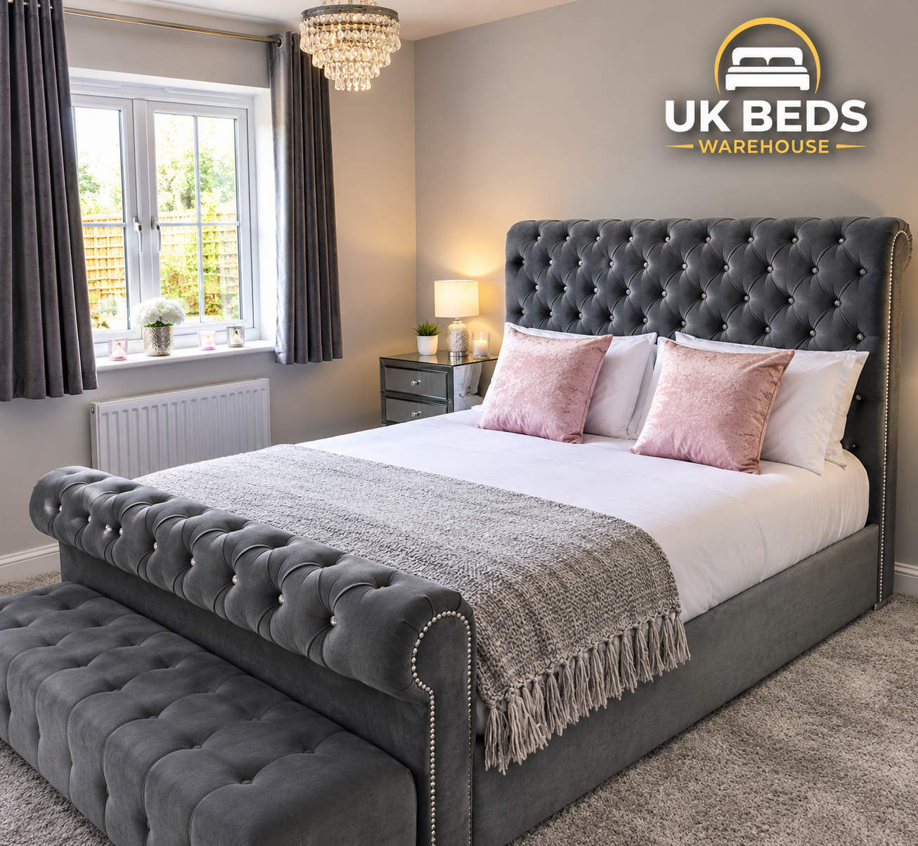 Sleigh bed for sale Brand new look, luxury feel, cash on delivery, free delivery 
