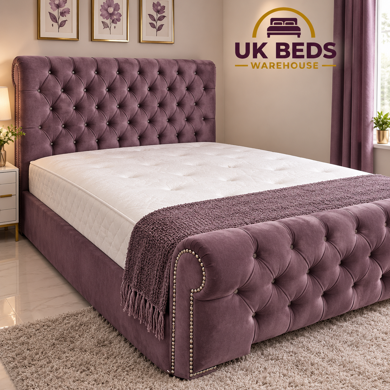 Elegant Classic Sleigh Bed - Timeless Design with Free UK Delivery