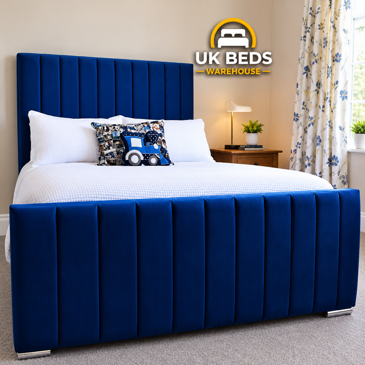 Arizona bed in Saphire Plush - luxurious upholstery, free UK delivery | UK Beds Warehouse
