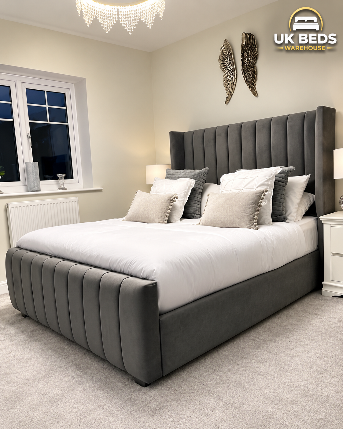 Arizona Penel Wingsback Bed for Sale - Special Offer £200 | UK Beds Warehouse